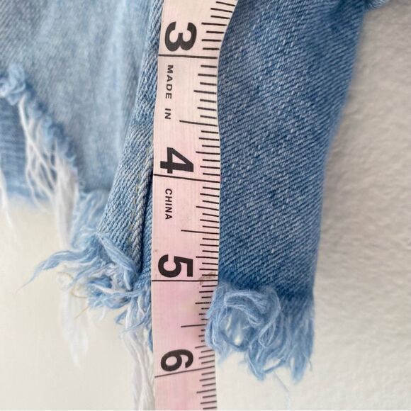 Insane Gene High Rise Front Heavy Light Wash Destroyed Shorts Size Medium - Picture 8 of 15